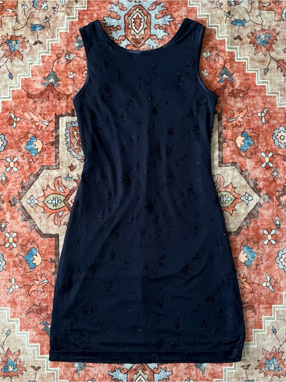 Vintage City Triangles Navy Shimmer Dress